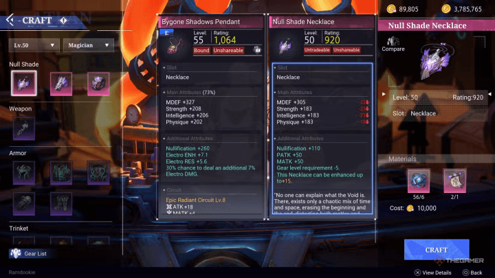 Crystal of Atlan-Image showing the nullification you will get by crafting different Crystal of Atlan gears-cloud phone