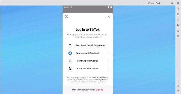 how to access TikTok with LDCloud: Open TikTok and log in - LDCloud Android Cloud Phone