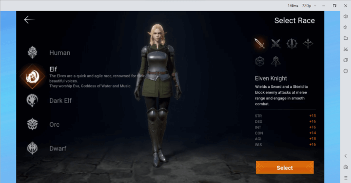 Image showing the details of the Elf race in Lineage2M