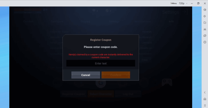 Screenshot showing the interface to redeem Lineage2M codes on LDCloud - LDCloud