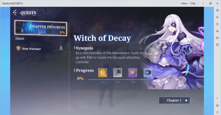 Crystal of Atlan- Image showing the Crystal of Atlan quests chapter 1 progress-LDCcloud cloud phone