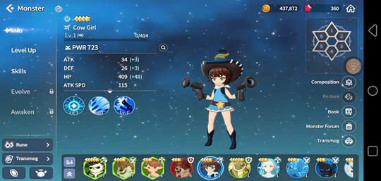 Summoners War: Chronicles A Tier Monster: Cow Girl - LDCloud Cloud Android Emulator