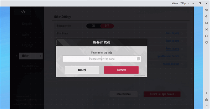 Etheria: Restart code redeem interface - LDCloud Cloud Phone