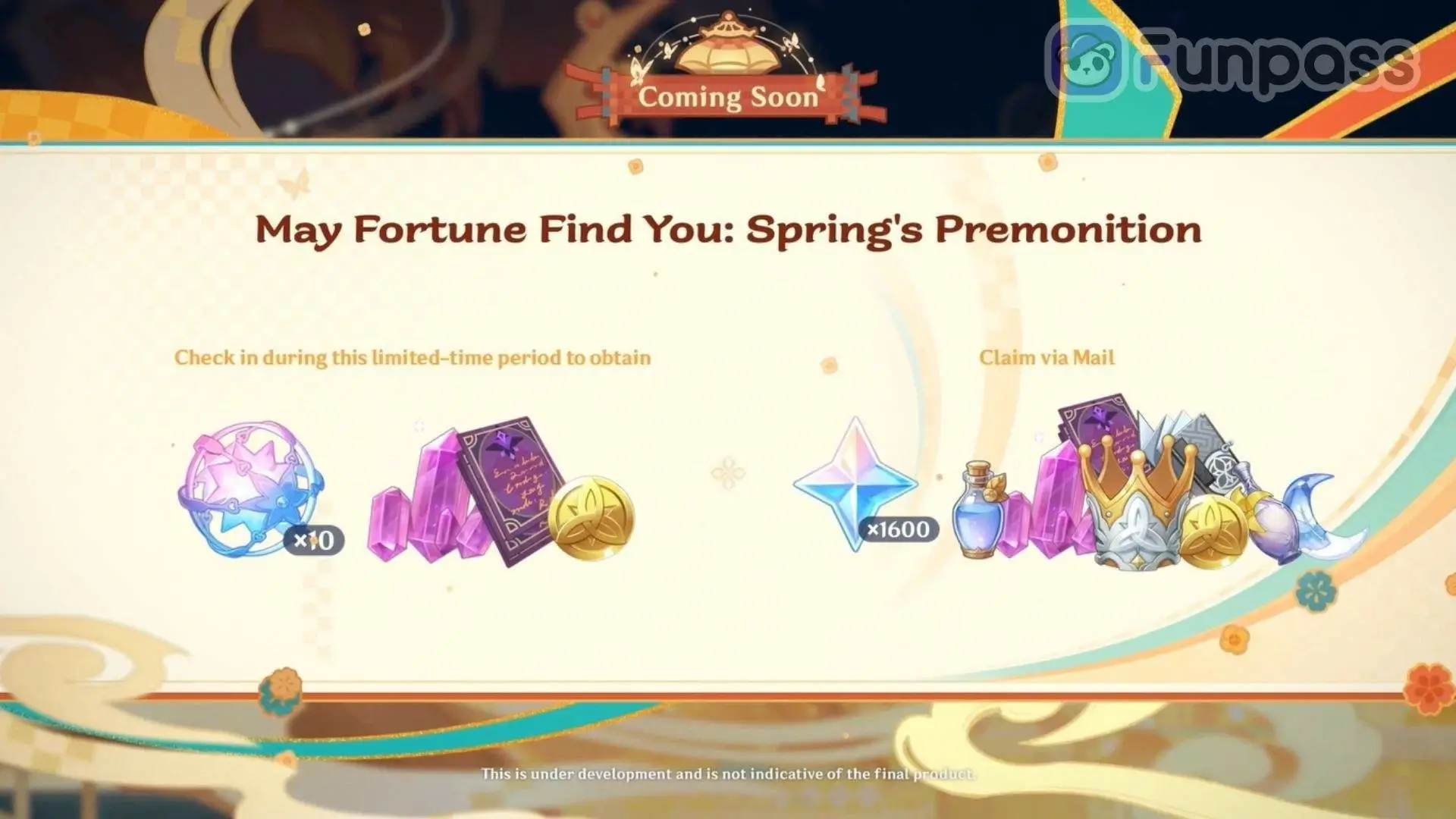 may fortune find you spring premonition login event rewards - funpass cloud gaming