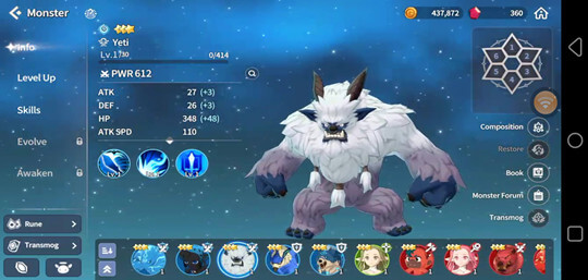 Summoners War: Chronicles C Tier Monster: Yeti - LDCloud Cloud Android Emulator