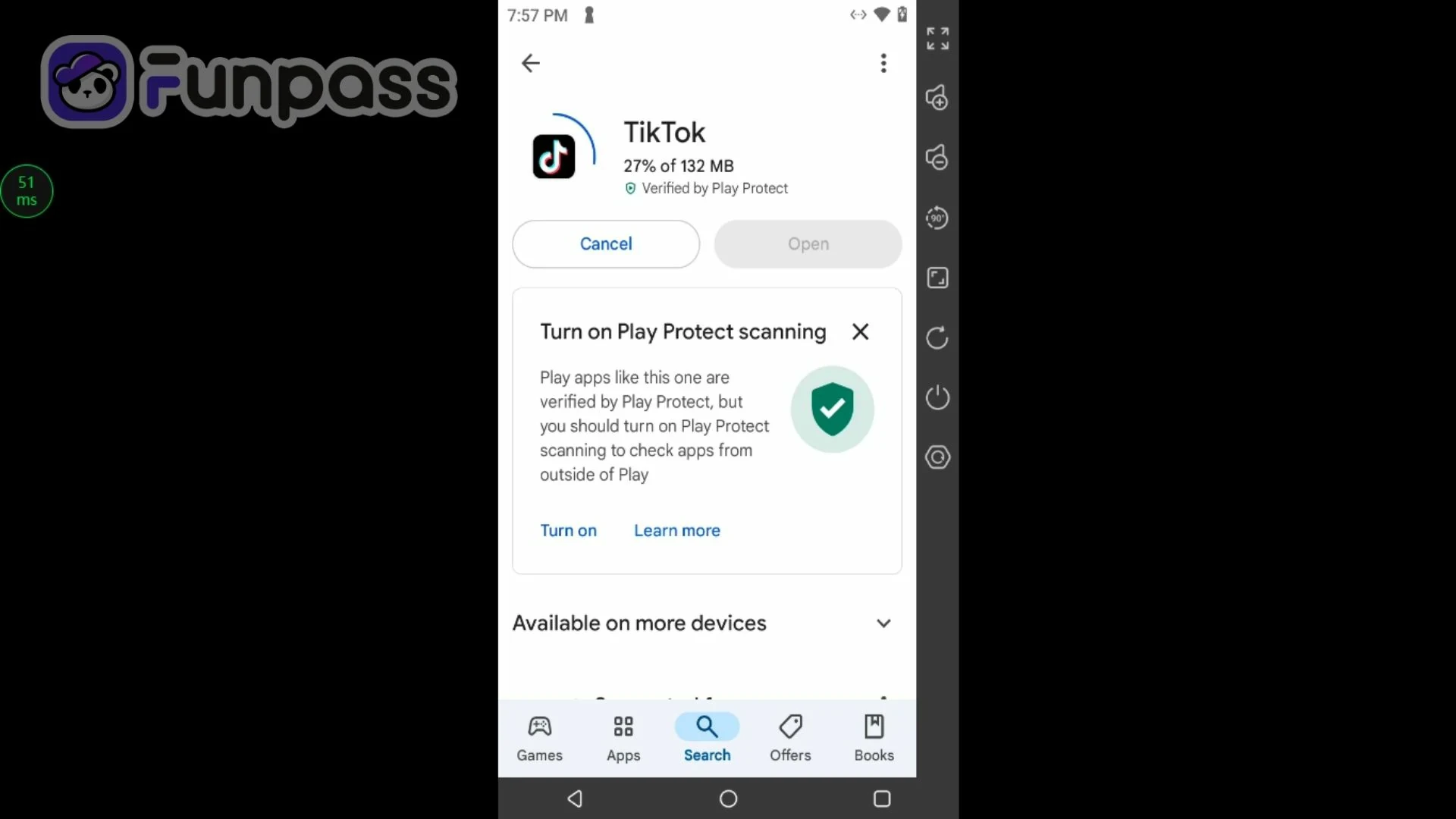 download tiktok through funpass android emulator - funpass cloud emulator
