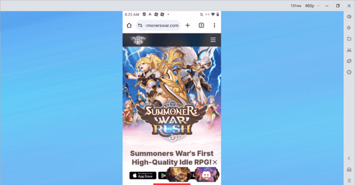 Summoners War: Rush official website interface on LDCloud - LDCloud