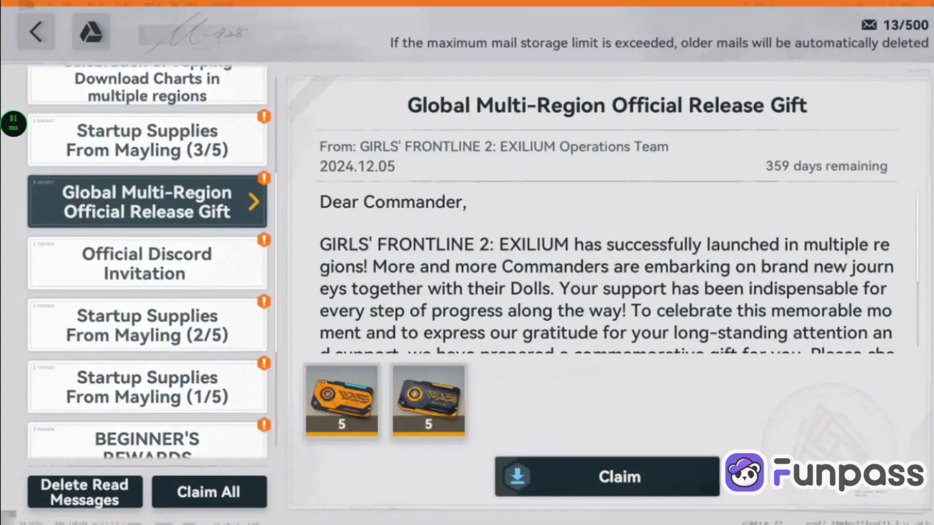 free rewards girls' frontline 2 exilium