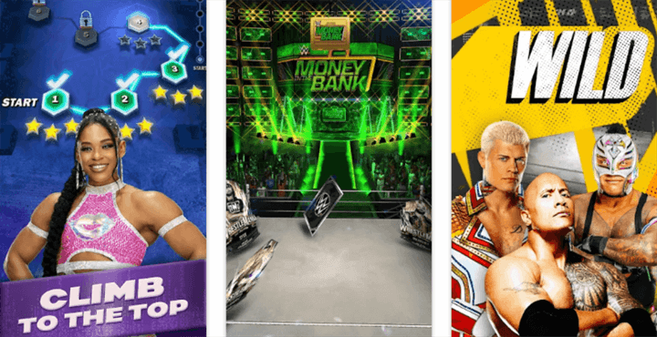 WWE SuperCard Popular features including levels, money bank event, and wild card - LDCloud