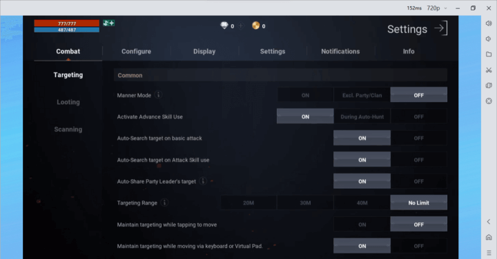 Lineage2M settings details on LDCloud emulator - LDCloud