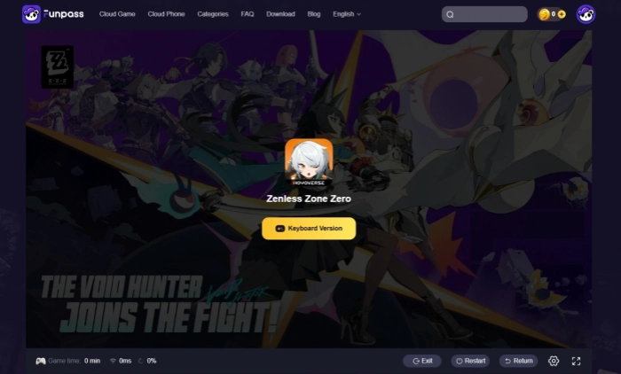 play zenless zone zero online with funpass cloud gaming
