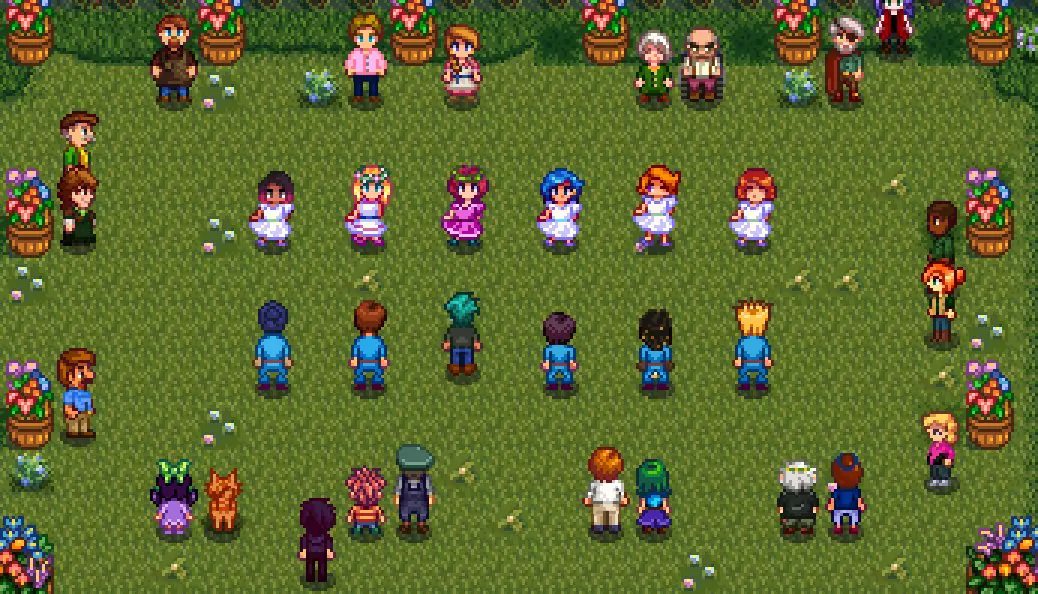 stardew valley villagers at a festival