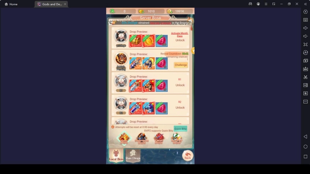 Gods and Demons: Legend Bosses