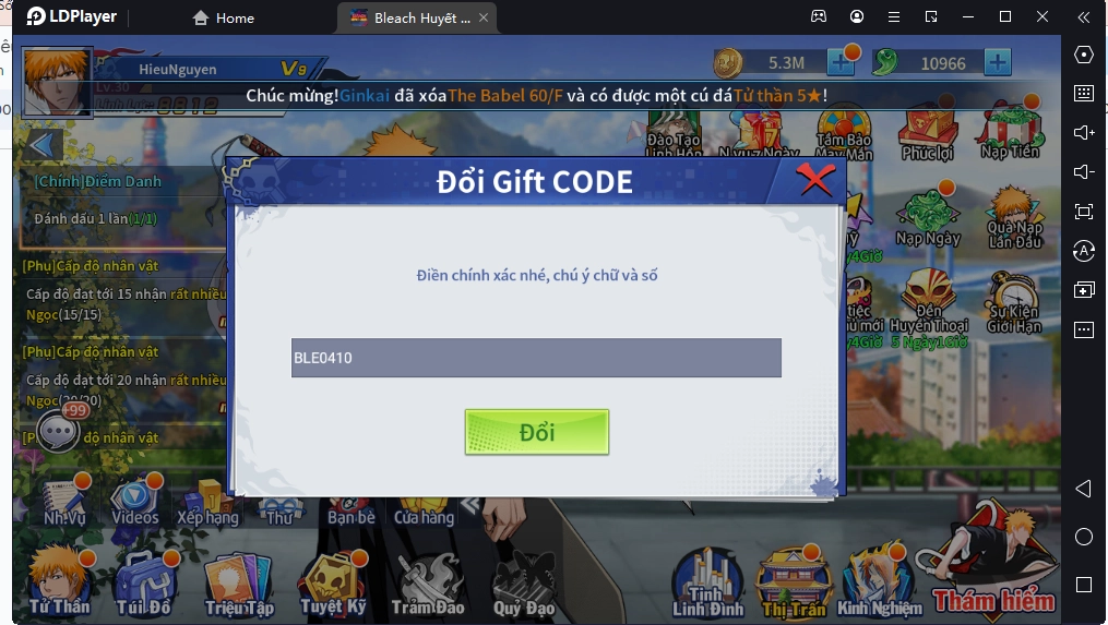 『GIFTCODE』Bleach Huyết Chiến - Tổng hợp code mới nhất & Cách nhập code tân thủ