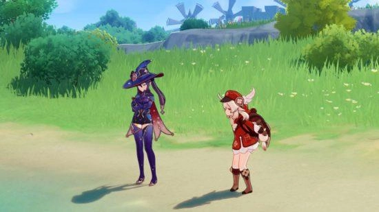 Emplacements des personnages de Genshin Impact Windblume – Mona et Klee