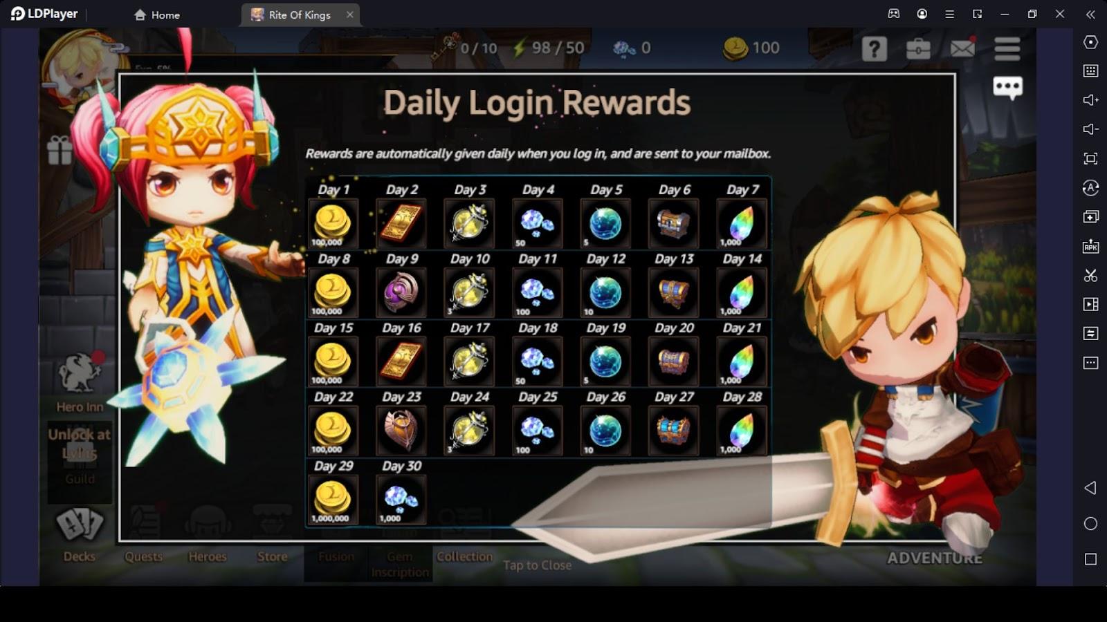 Collect Your Daily Login Rewards
