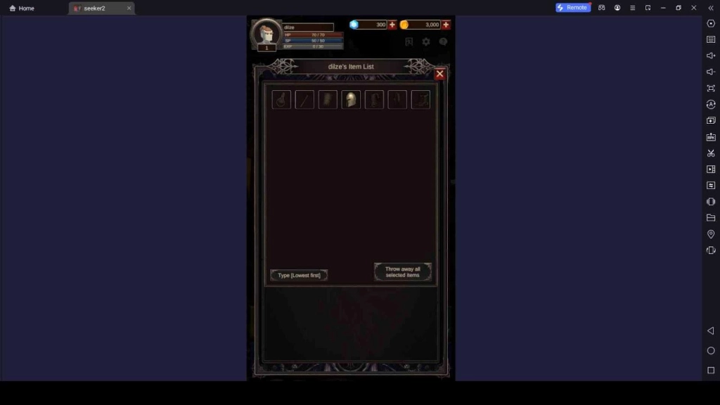 Equipment Shortcut