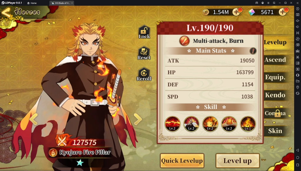 『HƯỚNG DẪN』Rage of Demon King: Hướng Dẫn Build Nhân Vật Kyojuro Fire Pillar - Kiếm Sỹ Thiêu Đốt Cực Mạnh