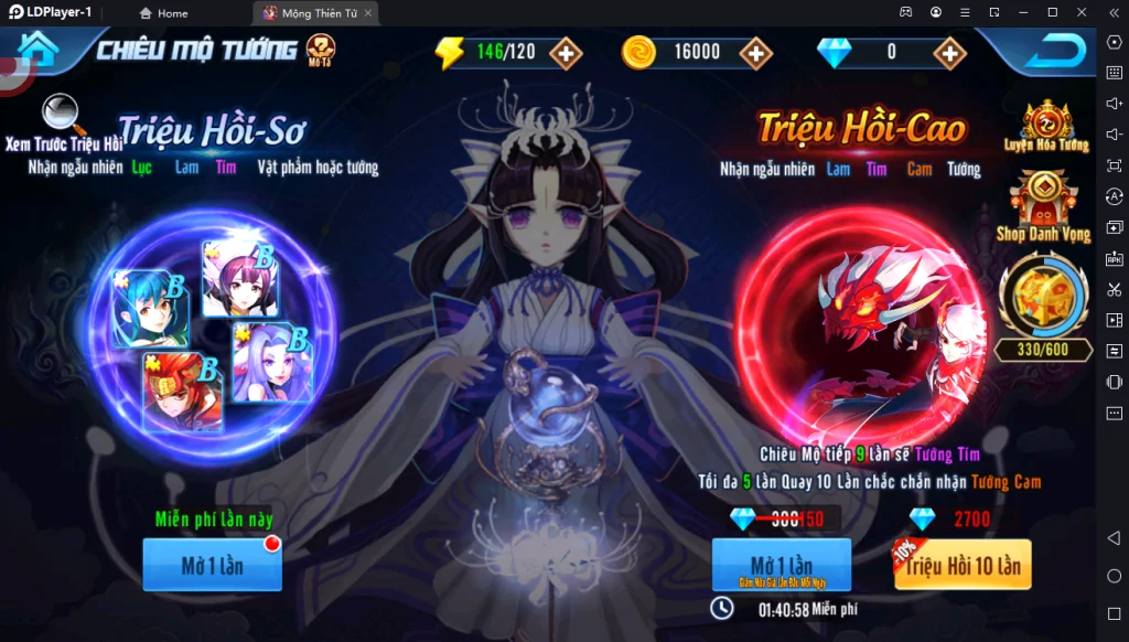 『HƯỚNG DẪN』Mộng Thiên Tử: Reroll Chiêu Mộ Tướng Nhiều Tài Khoản Trên LDPLayer