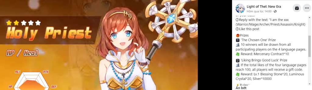 『GAME MỚI』Light of Thel: New Era phiên bản mới sắp ra mắt ở khu vực Đông Nam Á và chuỗi sự kiện tặng quà siêu khủng