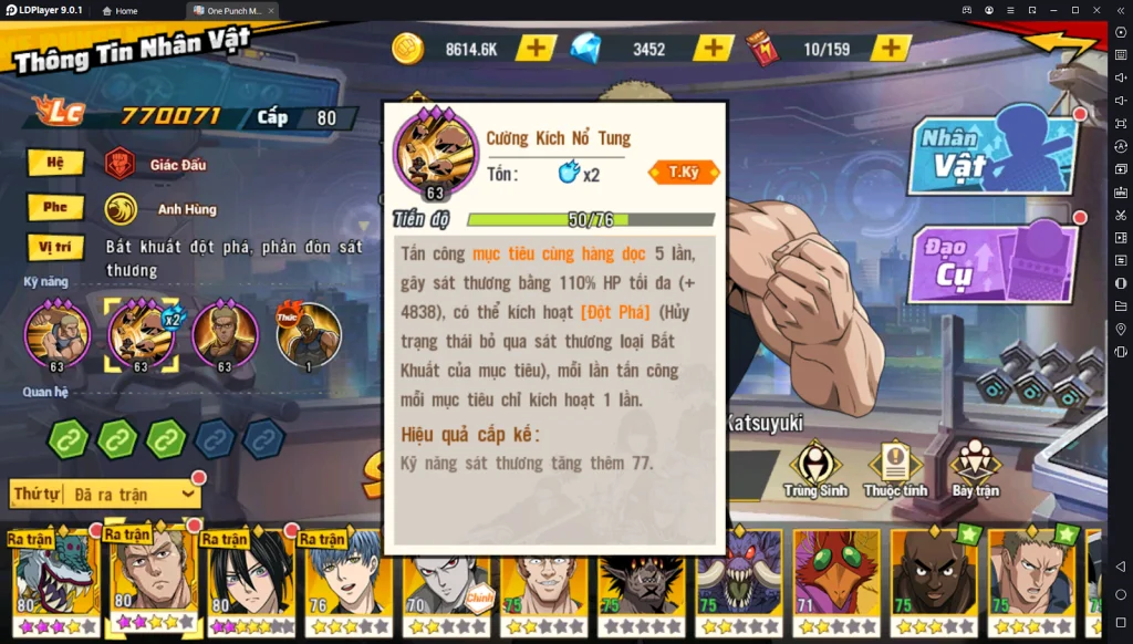 『HƯỚNG DẪN』One Punch Man The Strongest: Hướng Dẫn Build Và Sử Dụng Vua Cao Thủ Ba Lỗ SSR+