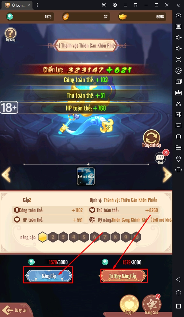 『HƯỚNG DẪN』Nâng cấp tướng, tăng lực chiến - Đại Náo Ô Long Viện