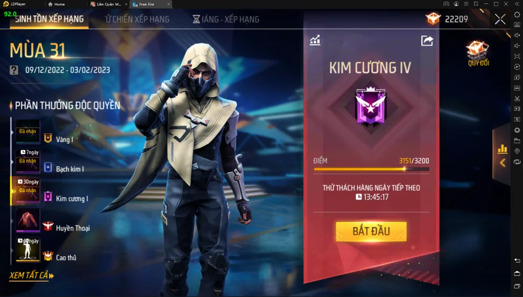 『HƯỚNG DẪN』Garena Free Fire : Điều chỉnh điểm xếp hạng chế độ sinh tồn & cách tải game trên PC