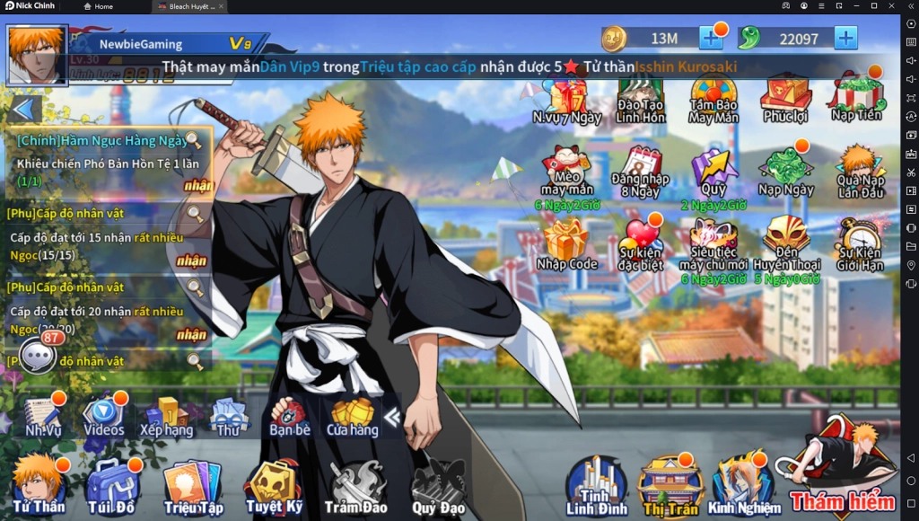 『HƯỚNG DẪN』Bleach Huyết Chiến: Hướng Dẫn Cách Chơi Hiệu Quả Giai Đoạn Đầu