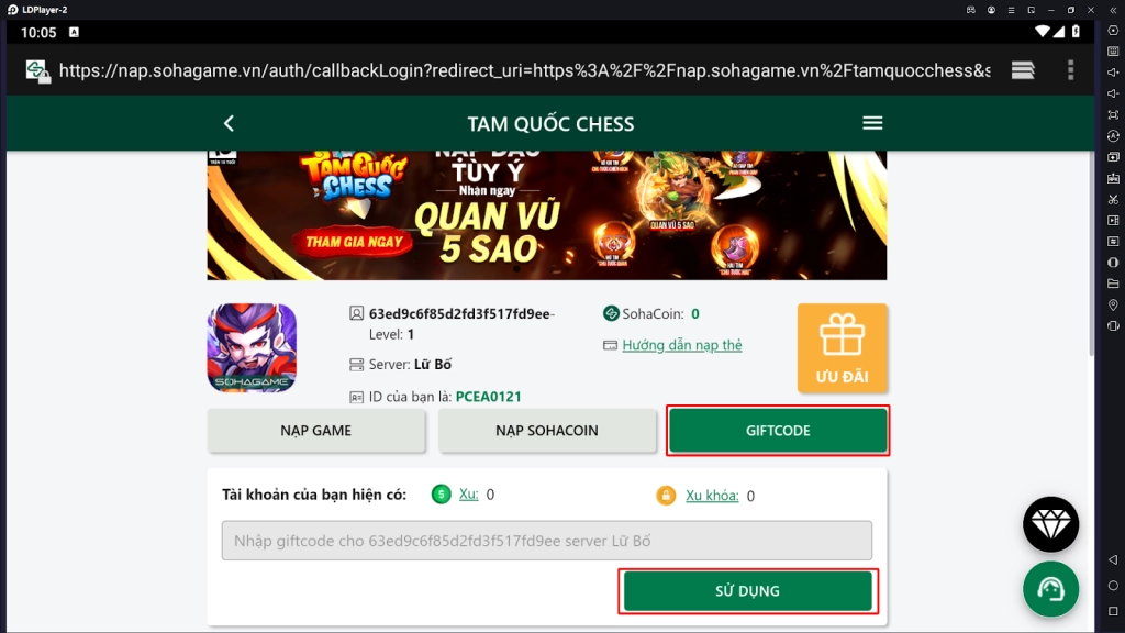 『GIFTCODE』Tam Quốc Chess - SohaGame chuỗi sự kiện giftcode khủng