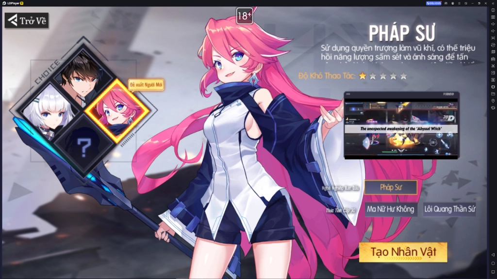 Hướng dẫn chọn Class trong Hắc Nguyệt Quyền Thần