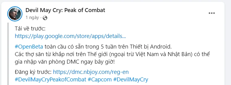 『HƯỚNG DẪN』Devil May Cry Peak of Combat hướng dẫn tải và tham gia Open Beta