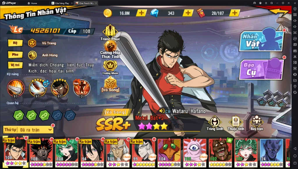 『HƯỚNG DẪN』Chi Tiết Metal Bat SSR+ One Punch Man The Strongest & cách tải game trên PC