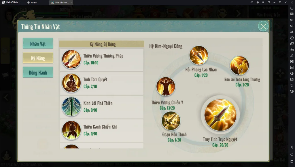 『HƯỚNG DẪN』Kiếm Thế Origin: Hướng Dẫn Build Sơ Lược Thiên Vương - Nâng Cấp Tiềm Năng Và Kỹ Năng
