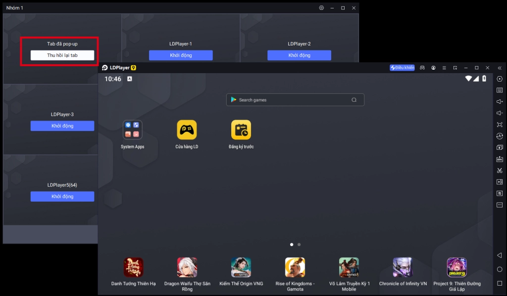 『Tính năng mới』Phiên bản mới LDPlayer 9 [V9.0.51]: Trình quản lý tab (Window Manager) & Hướng dẫn sử dụng
