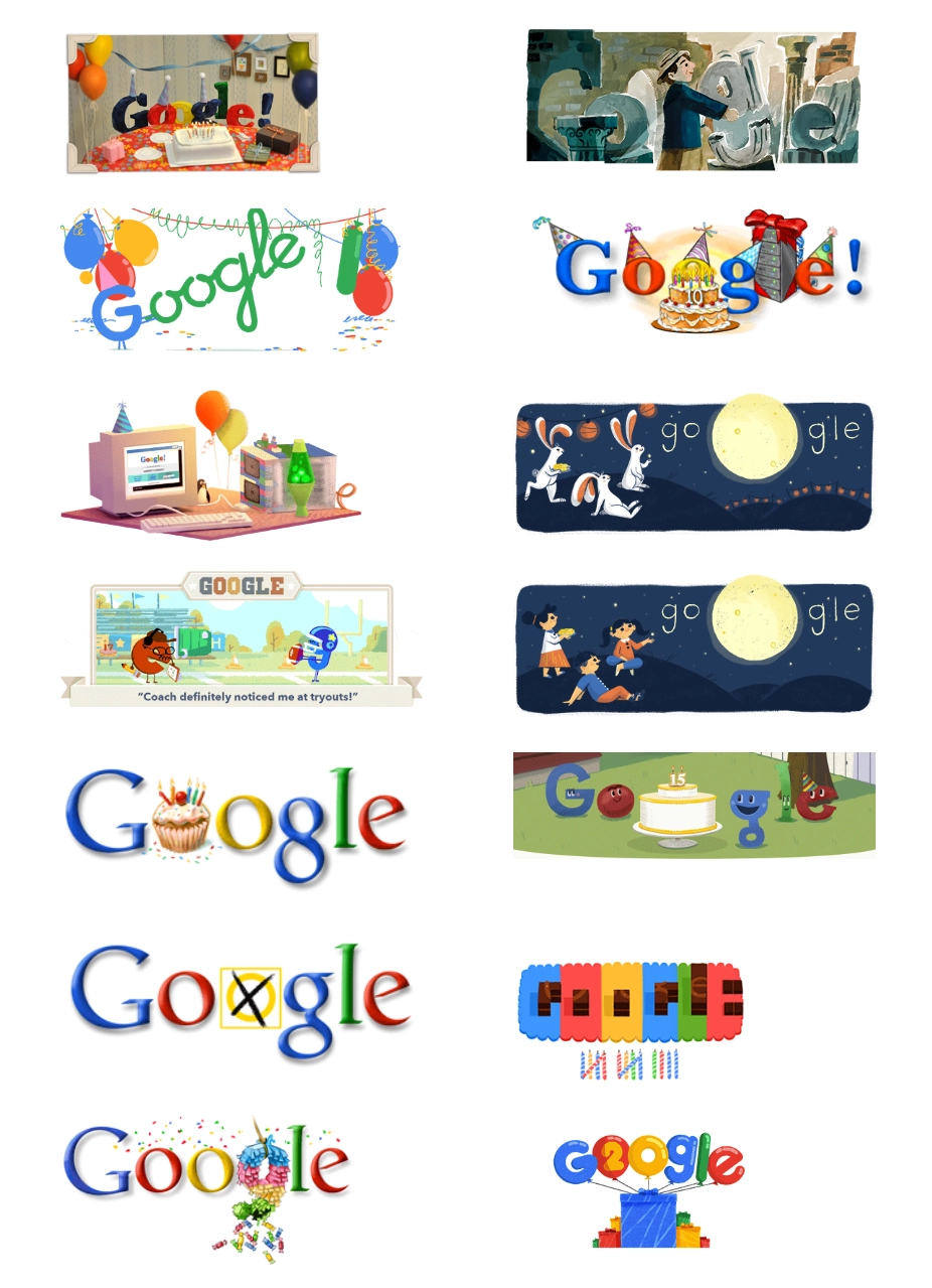 Chúc mừng sinh nhật lần thứ 25 của Google. Doodle độc đáo và điểm lại những logo trong lịch sử.
