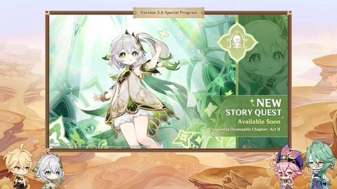 Genshin Impact version 3.6 est maintenant disponible :  Bannières et évènements