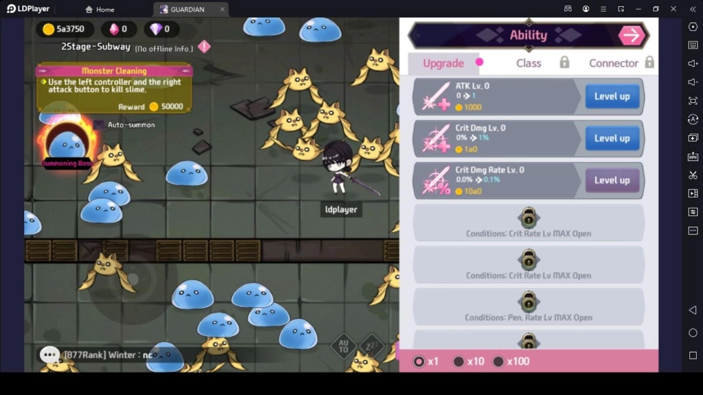 Upgrade the Abilities of the Character 