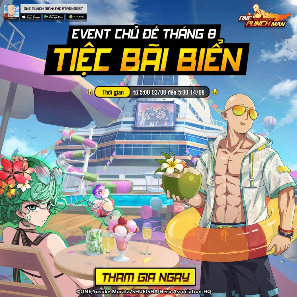 『HƯỚNG DẪN』One Punch Man The Strongest: Hướng Dẫn Sự Kiện Tiệc Bãi Biển Mừng Sinh Nhật Năm 2