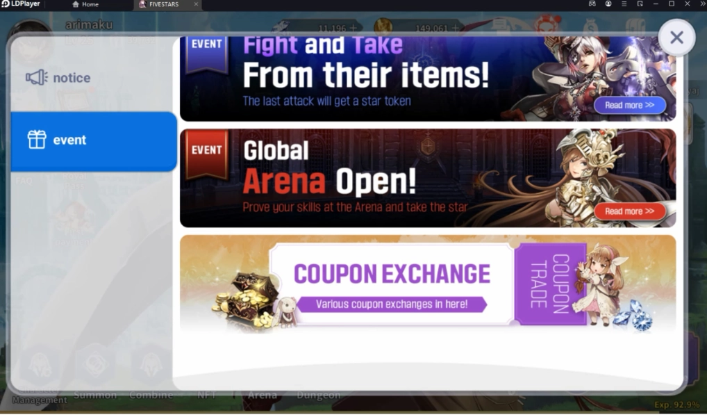 Five Stars (Global) แจกโค้ดใหม่ Giftcode ใหม่มากมายพร้อมวิธีกรอกบน LDPlayer9