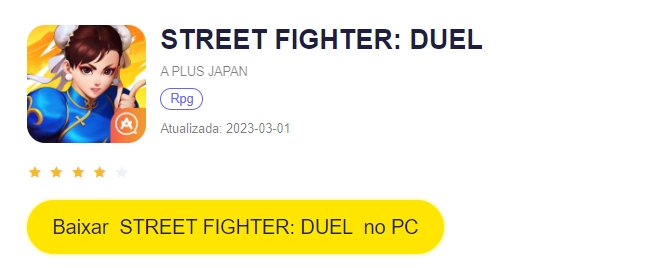 Entre na briga com STREET FIGHTER DUEL e como jogar diretamente do seu PC!
