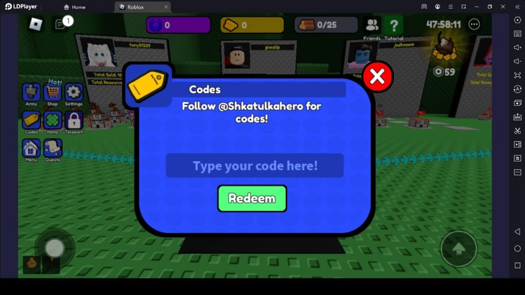How to Redeem Codes in Control Army 