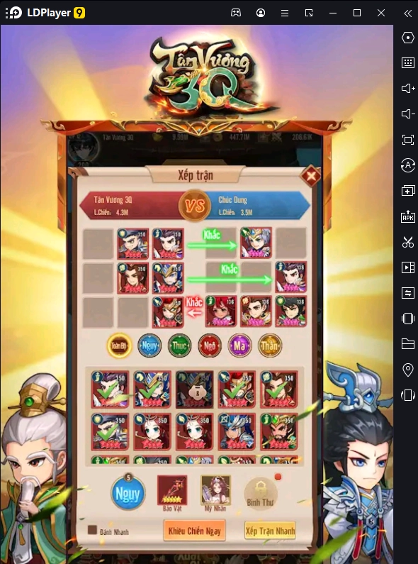 『HƯỚNG DẪN』Tân Vương 3Q - Top Tướng Quốc Dân Thục - Ngụy - Ngô & cách tải game trên PC