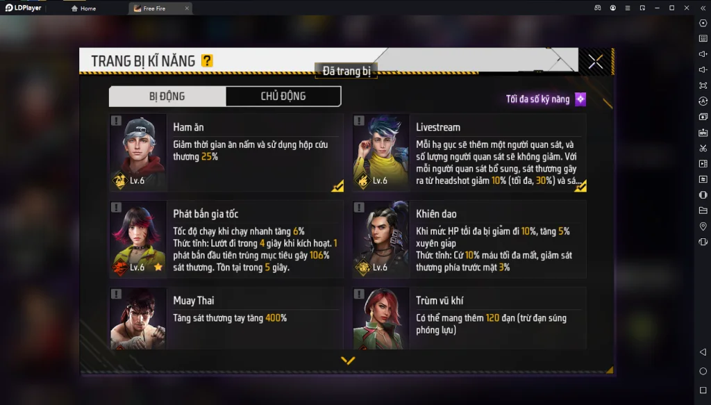 Garena Free Fire: Thay đổi hệ thống nhân vật
