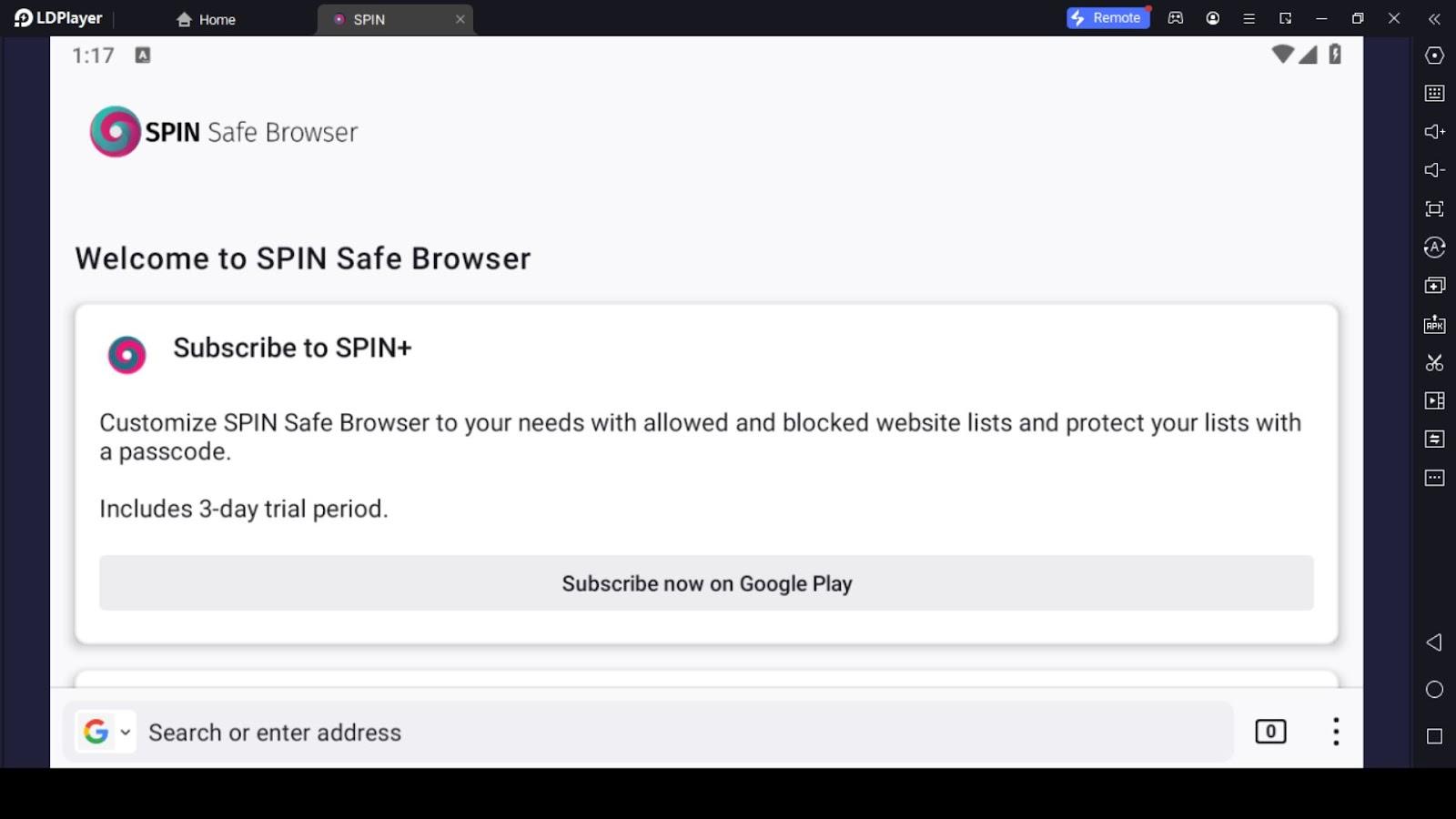 Spin Safe Browser