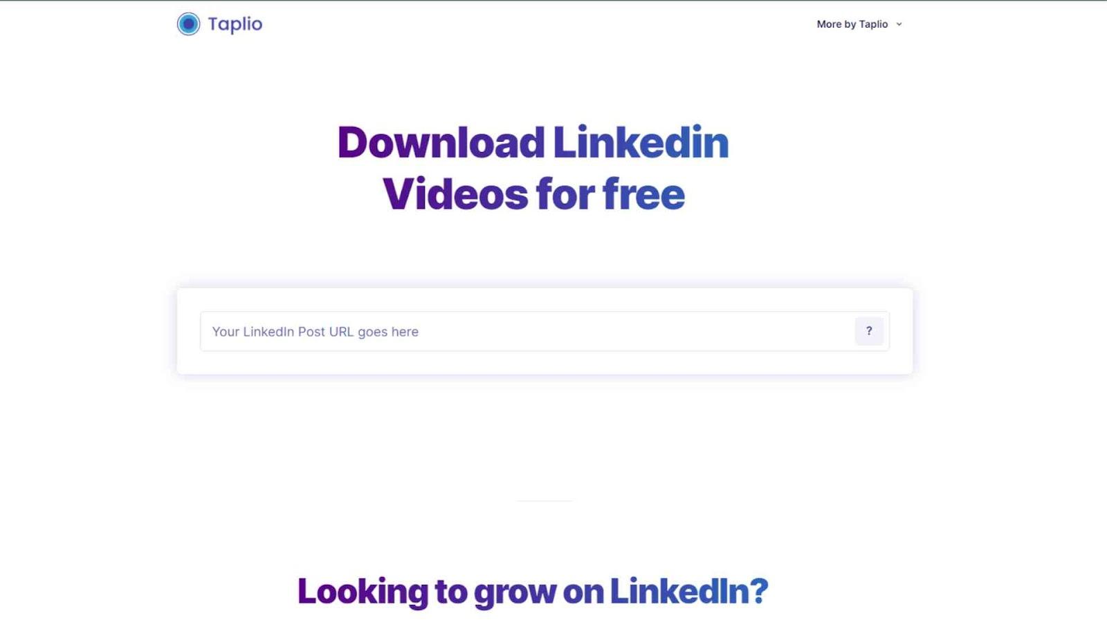 Taplio LinkedIn Video Downloader