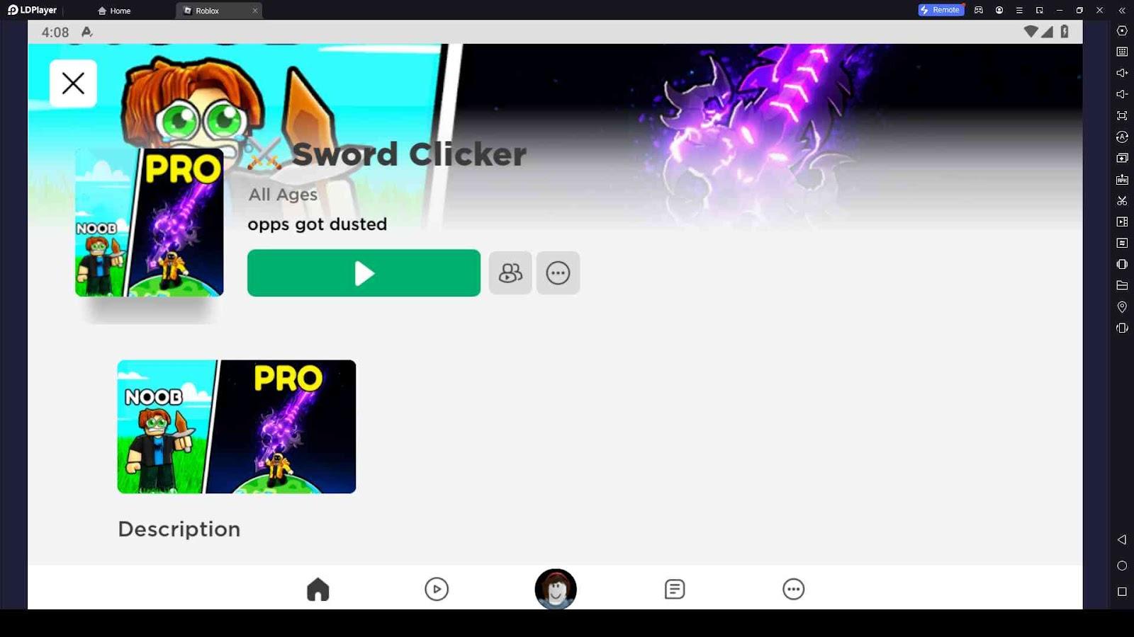Playing Sword Clicker with LDPlayer