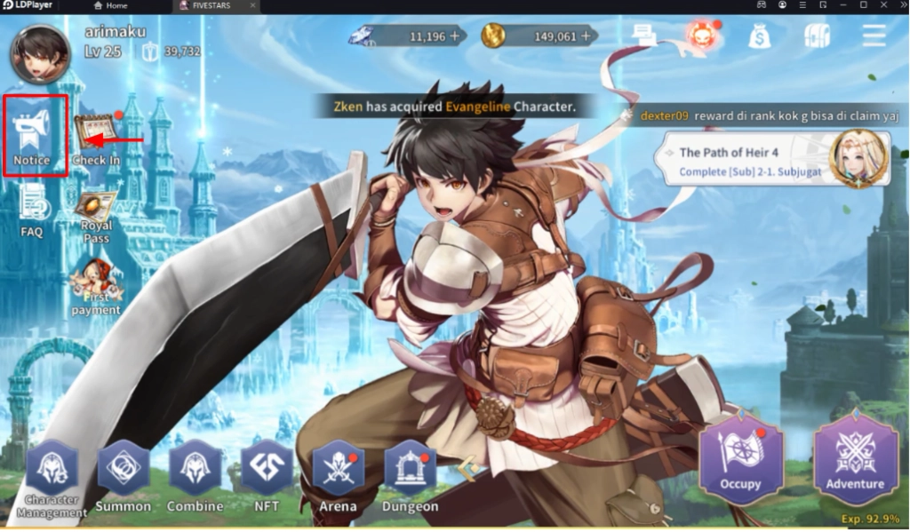 Five Stars (Global) แจกโค้ดใหม่ Giftcode ใหม่มากมายพร้อมวิธีกรอกบน LDPlayer9