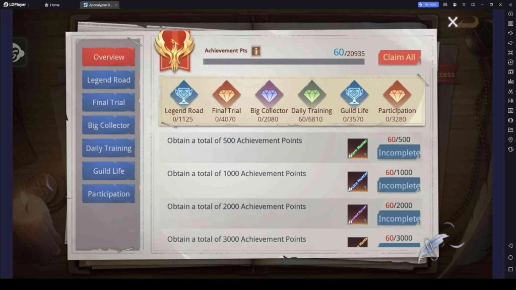 Apocalypse : Dual Dream Achievements