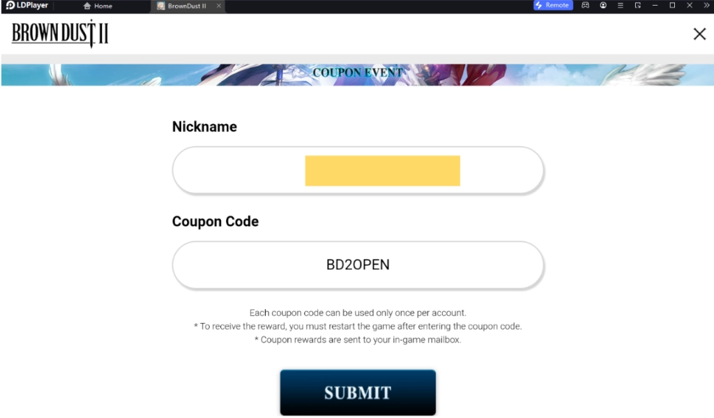Brown Dust 2 (Global) แจก Giftcode โค้ดอัปเดตเรื่อยๆ พร้อมวิธีกรอกบน LDPlayer9