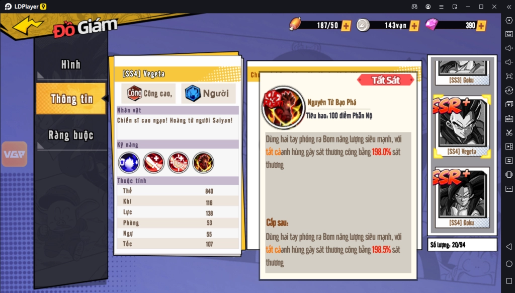 『HƯỚNG DẪN』Bản Năng Vô Cực 3D: Top Nhân Vật Quốc Dân Đầu Game